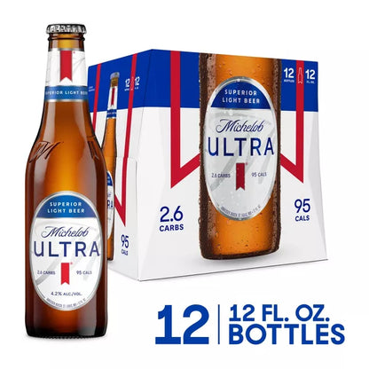 Michelob ULTRA Superior Light American Lager Beer - 12pk/12 fl oz Bottles