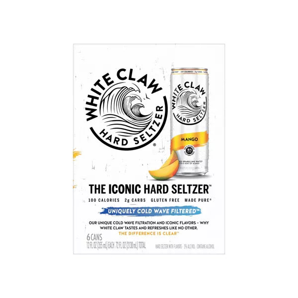 White Claw Mango Hard Seltzer - 6pk/12 fl oz Slim Cans
