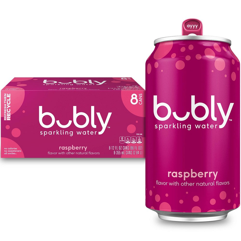 RASPBERRY SPARKLING WATER, RASPBERRYBUBLY