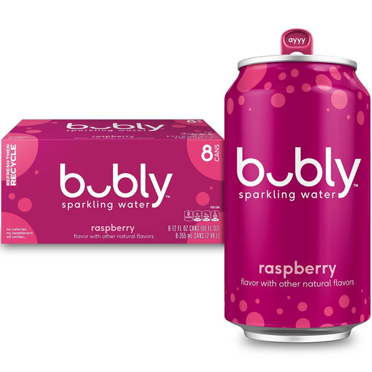 RASPBERRY SPARKLING WATER, RASPBERRYBUBLY