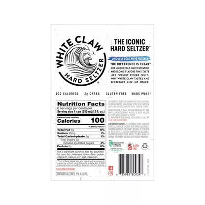 White Claw Watermelon Hard Seltzer - 6pk/12 fl oz Slim Cans