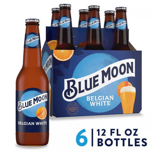 Blue Moon Belgian White Wheat Ale Beer - 6pk/12 fl oz Bottles
