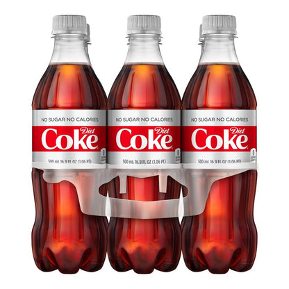 Diet Coke Bottles, 16.9 fl oz, 6 Pack