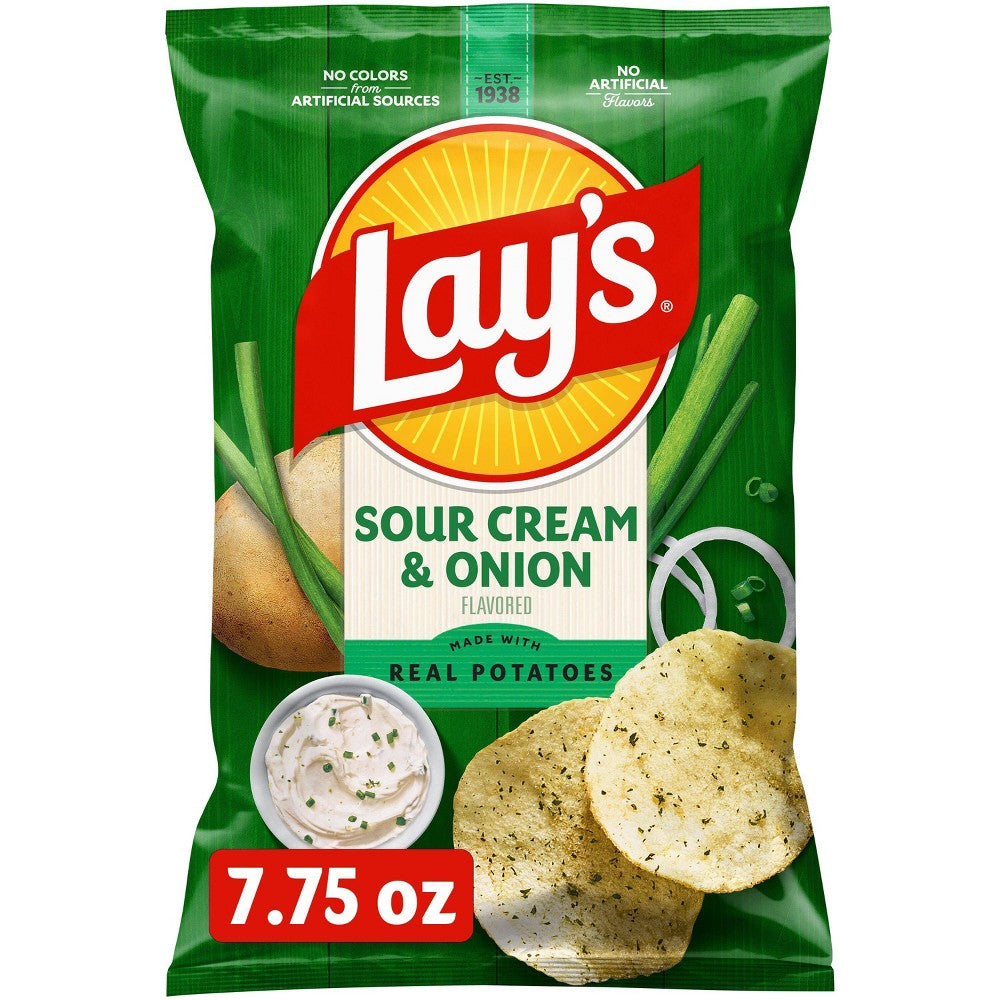Lay's Sour Cream & Onion Flavored Potato Chips - 7.75oz