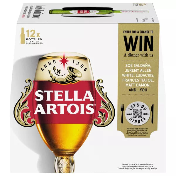 Stella Artois Premium Lager Beer - 12pk/11.2 fl oz Bottles