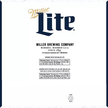 Miller Lite Beer - 9pk/16 fl oz Aluminum Bottles