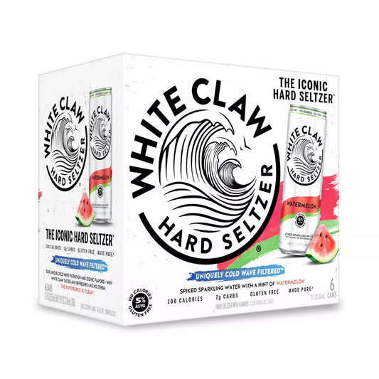 White Claw Watermelon Hard Seltzer - 6pk/12 fl oz Slim Cans