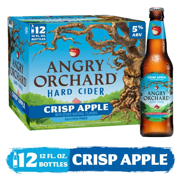 Angry Orchard Crisp Apple Hard Cider - 12pk/12 fl oz Bottles