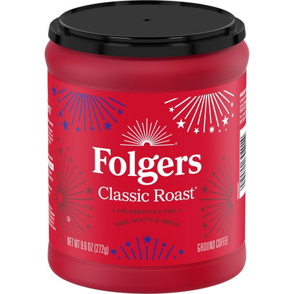 Folgers Classic Medium Roast Ground Coffee, Limited- Edition Canister For America's 250th Anniversary - 9.6oz
