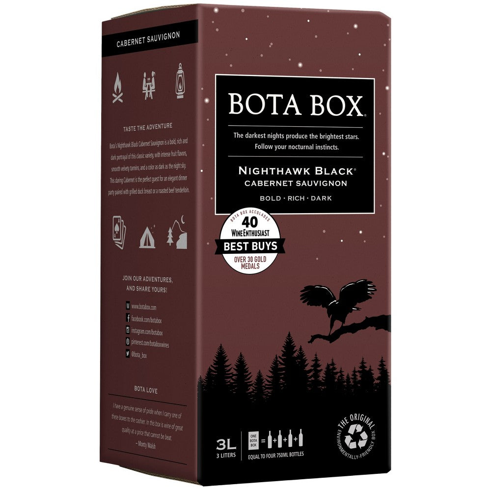 Nighthawk Black Cabernet Sauvignon by Bota Box, 3L