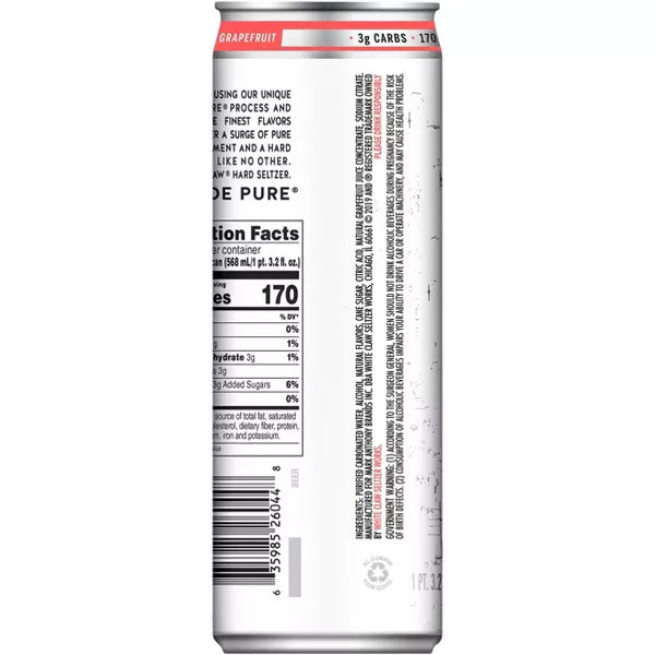 White Claw Ruby Grapefruit Hard Seltzer - 19.2 fl oz Can