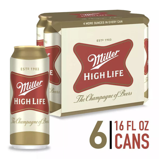 Miller High Life Beer - 6pk/16 fl oz Cans