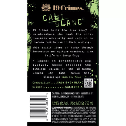 19 Crimes Cali Blanc Wine - 750ml Bottle