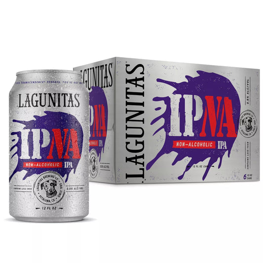 Lagunitas IPNA Dry Hopped Non-Alcoholic IPA Beer - 6pk/12 fl oz Cans
