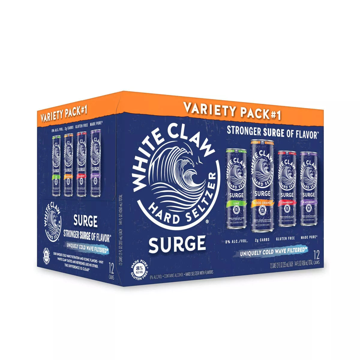 White Claw SURGE Hard Seltzer Variety Pack - 12pk/12 fl oz Slim Cans