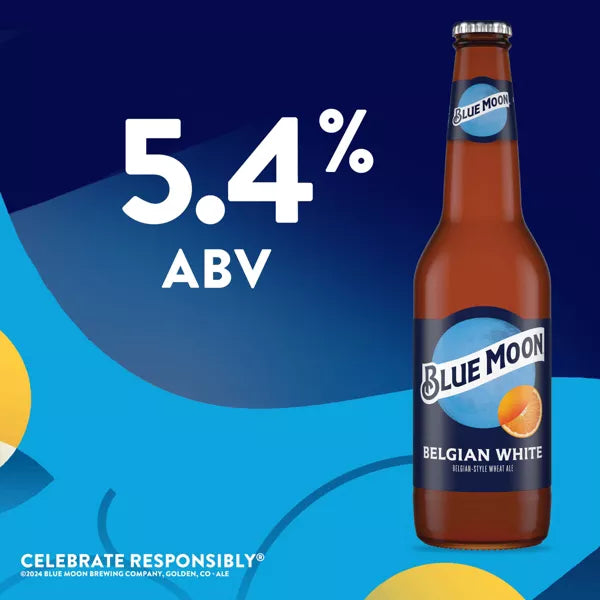 Blue Moon Belgian White Wheat Ale Beer - 12pk/12 fl oz Bottles