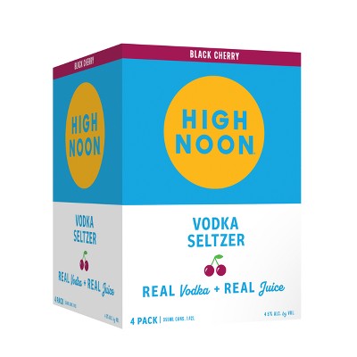 High Noon Black Cherry Vodka Hard Seltzer 4 Single Serve 355ml Cans