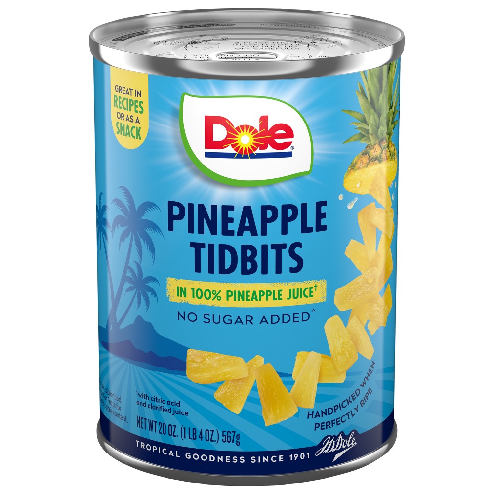 PINEAPPLE TIDBITS IN 100% PINEAPPLE JUICE
