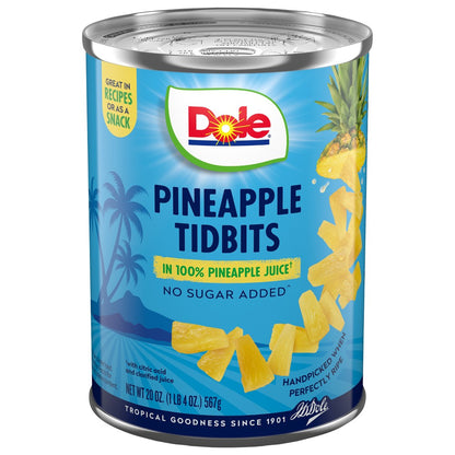 PINEAPPLE TIDBITS IN 100% PINEAPPLE JUICE