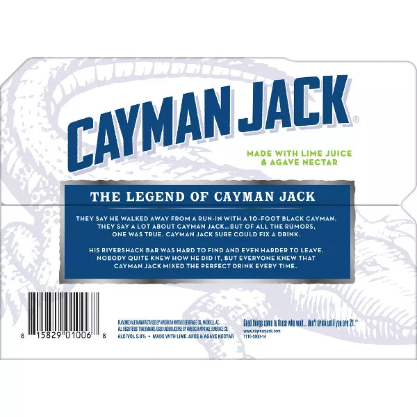 Cayman Jack Margarita Cocktail - 6pk/11.2 fl oz Bottles