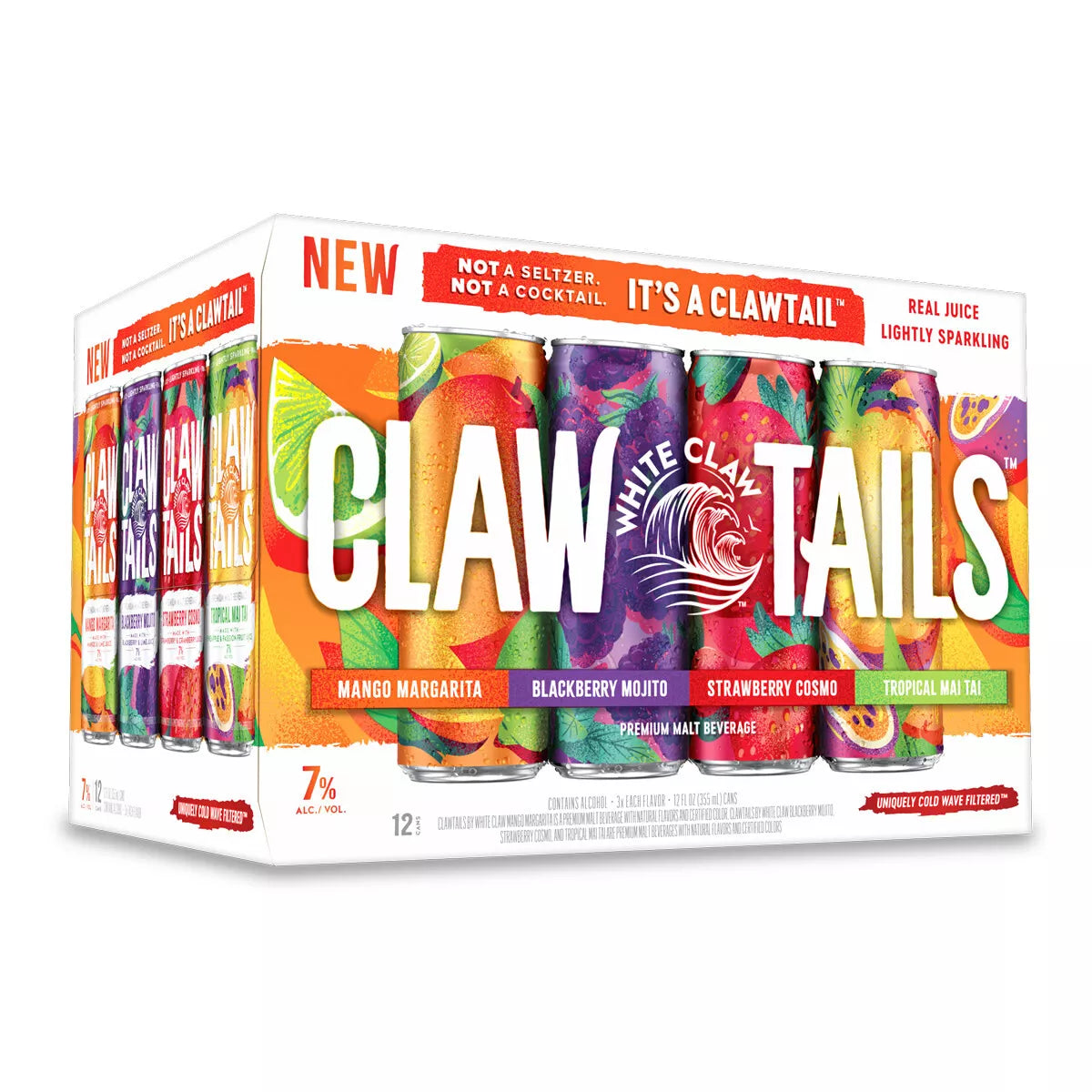 White Claw Hard Seltzer Clawtails Variety Flavored Alcoholic Beverages - 12pk/12 fl oz Cans