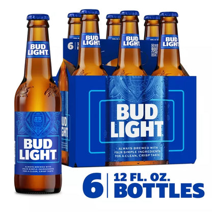 Bud Light American Lager Beer - 6pk/12 fl oz Bottles