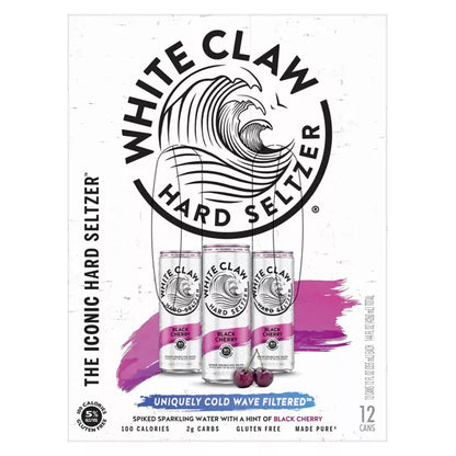 White Claw Black Cherry Hard Seltzer - 12pk/12 fl oz Slim Cans