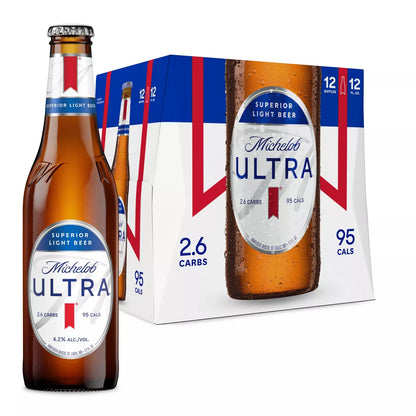 Michelob ULTRA Superior Light American Lager Beer - 12pk/12 fl oz Bottles
