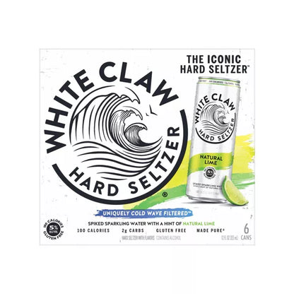 White Claw Natural Lime Hard Seltzer - 6pk/12 fl oz Slim Cans