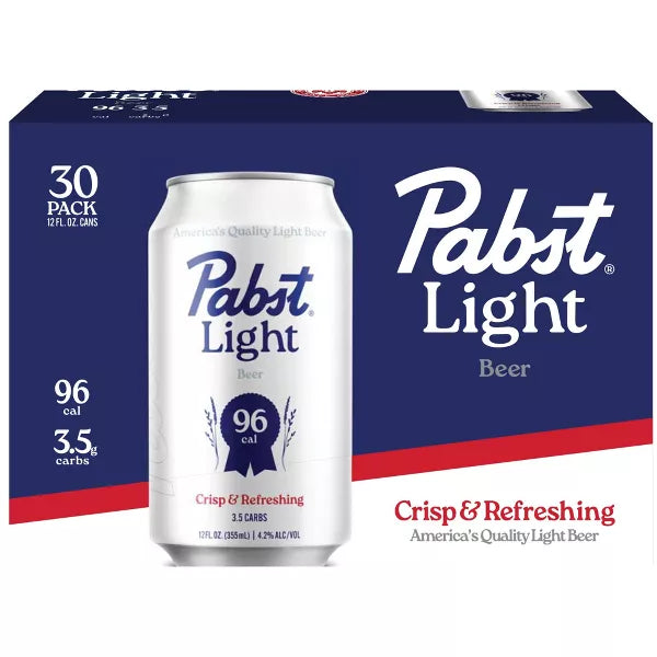 Pabst Light Beer - 30pk/360 fl oz Cans