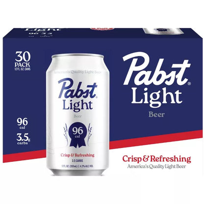 Pabst Light Beer - 30pk/360 fl oz Cans