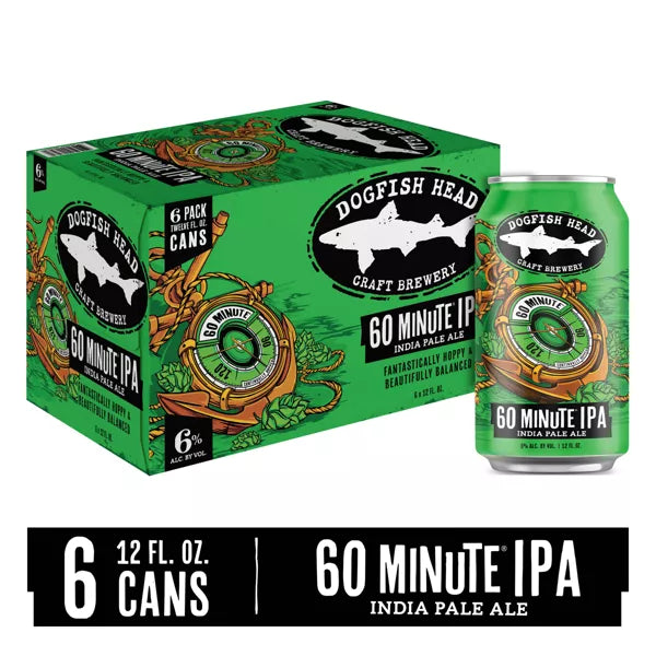 Dogfish Head 60 Minute IPA Beer - 6pk/12 fl oz Cans