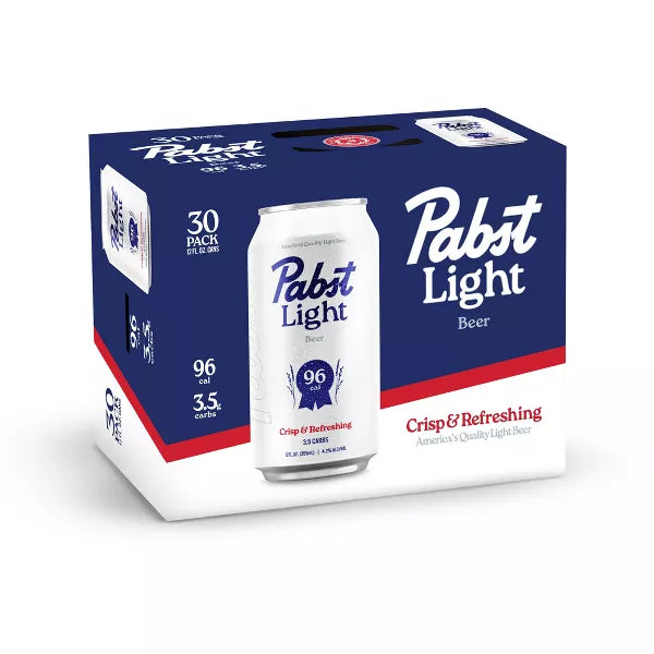 Pabst Light Beer - 30pk/360 fl oz Cans
