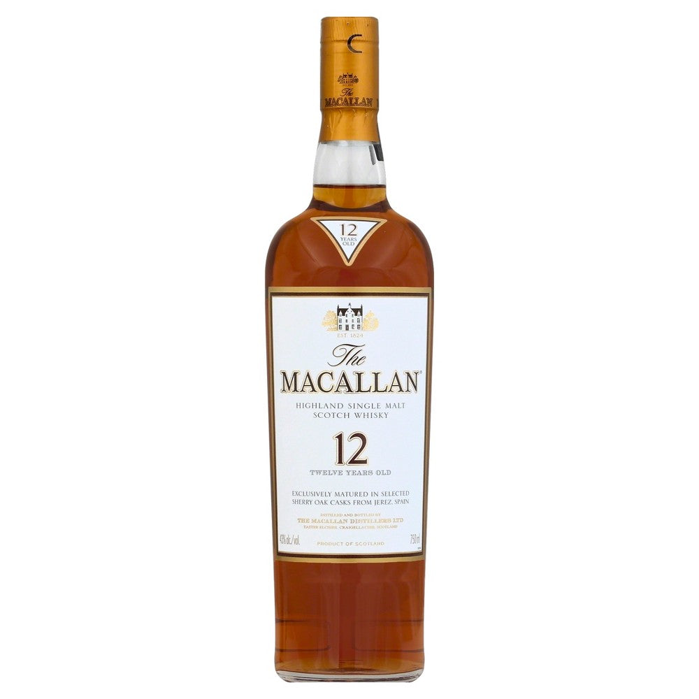 Macallan 12 Year Old Scotch, 750 mL.