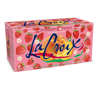 LaCroix Strawberry Peach Sparkling Water - 8pk/12 fl oz Cans