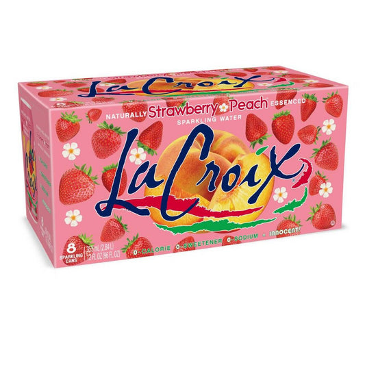 LaCroix Strawberry Peach Sparkling Water - 8pk/12 fl oz Cans