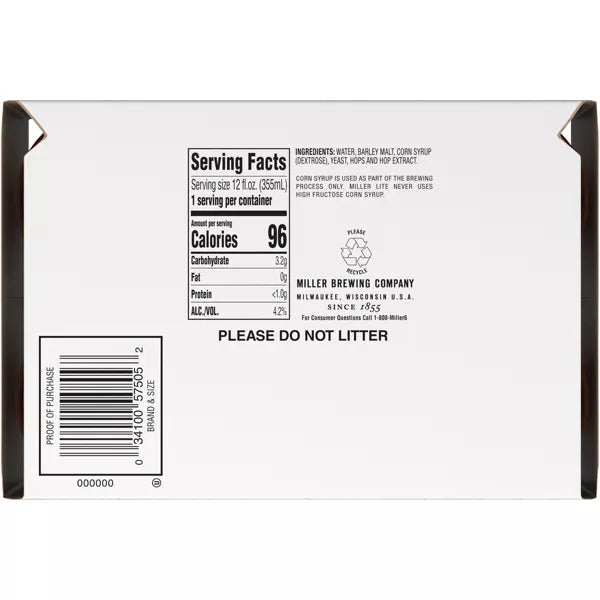 Miller Lite Beer - 6pk/12 fl oz Bottles
