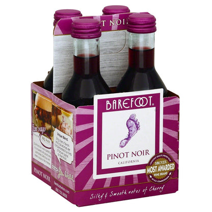 Barefoot Cellars Pinot Noir, 4 Single Serve 187ml Bottles