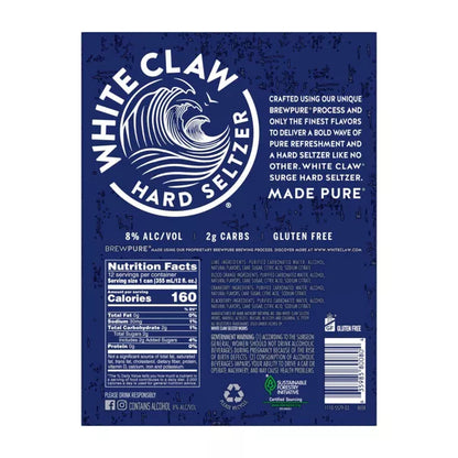 White Claw SURGE Hard Seltzer Variety Pack - 12pk/12 fl oz Slim Cans