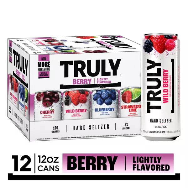 Truly Hard Seltzer Berry Mix Pack - 12pk/12 fl oz Slim Cans