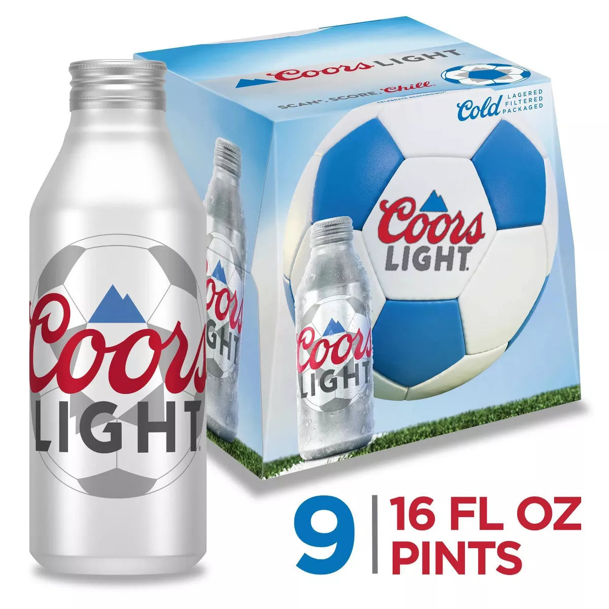 Coors Light Beer - 9pk/16 fl oz Aluminum Bottles
