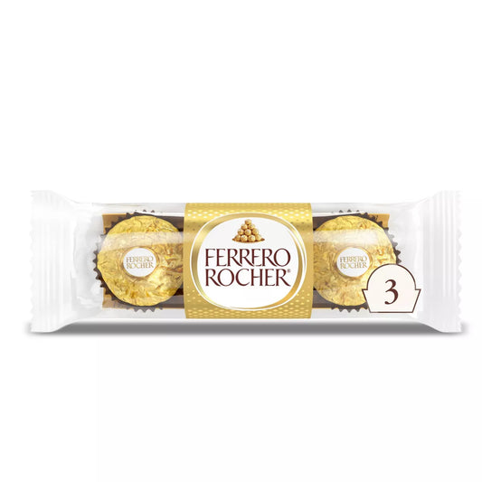 Ferrero Rocher Fine Hazelnut Chocolates Candy - 1.3oz/3ct