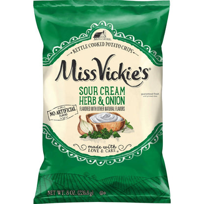 Miss Vickie's Sour Cream Herb & Onion Kettle Cooked Potato Chips - 8oz