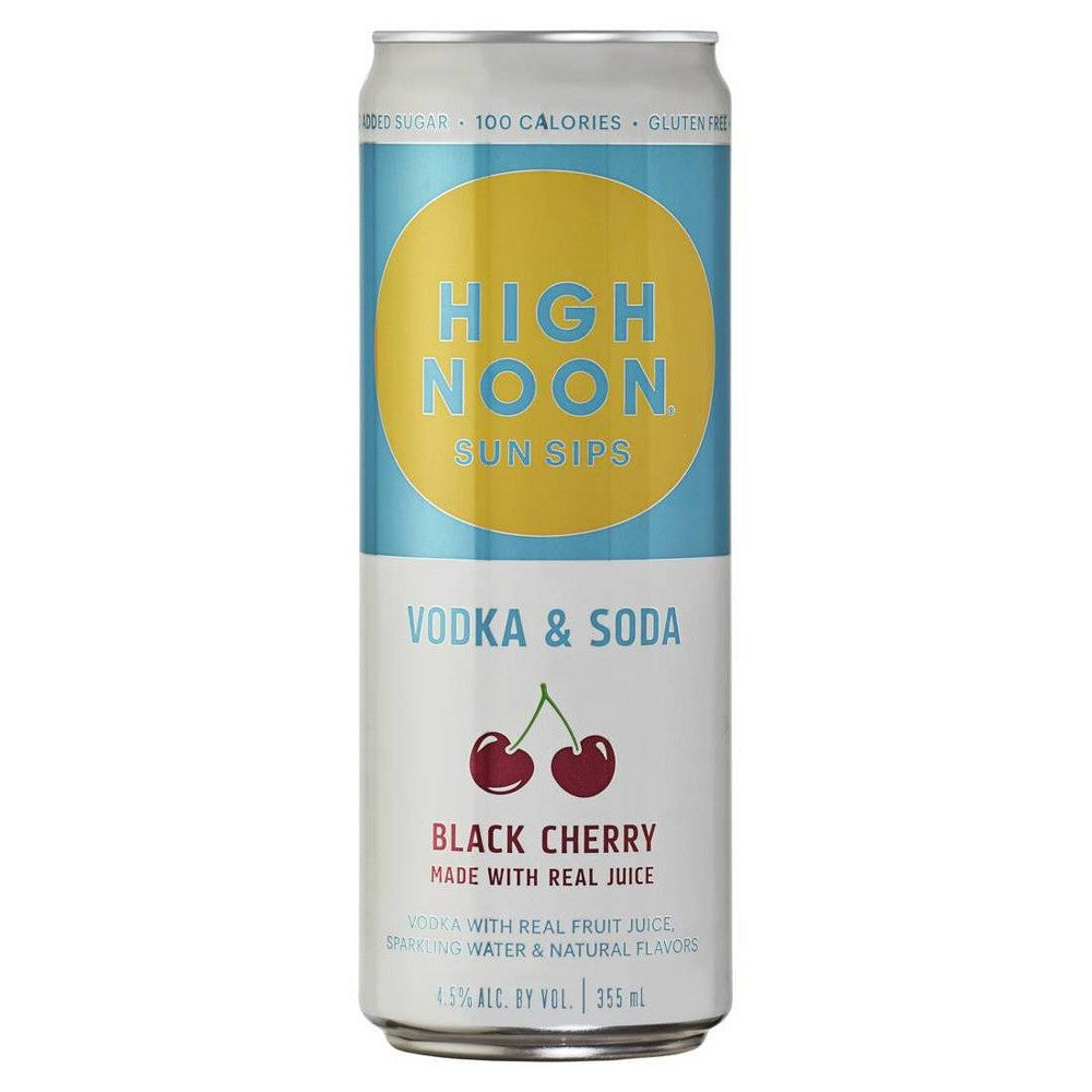 High Noon Black Cherry Vodka Hard Seltzer 4 Single Serve 355ml Cans