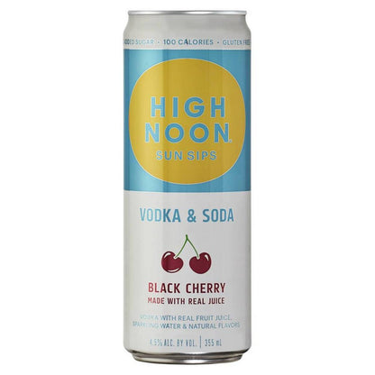 High Noon Black Cherry Vodka Hard Seltzer 4 Single Serve 355ml Cans
