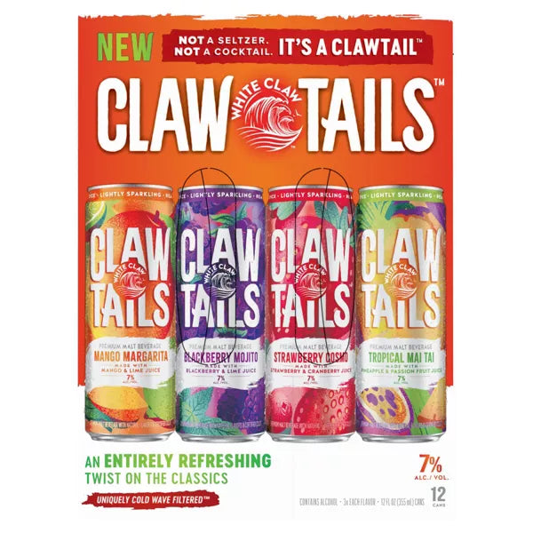 White Claw Hard Seltzer Clawtails Variety Flavored Alcoholic Beverages - 12pk/12 fl oz Cans