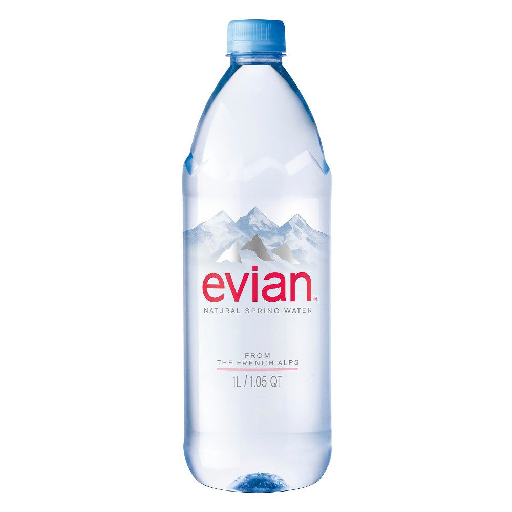 Evian Natural Spring Water, Naturally Filtered, 1 Liter Bottle (33.8 Fluid Ounces) (B01J86LE10)