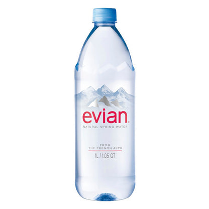 Evian Natural Spring Water, Naturally Filtered, 1 Liter Bottle (33.8 Fluid Ounces) (B01J86LE10)