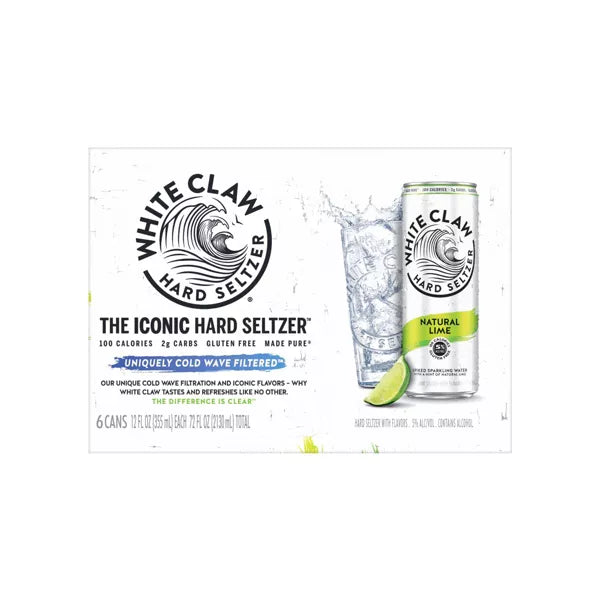 White Claw Natural Lime Hard Seltzer - 6pk/12 fl oz Slim Cans