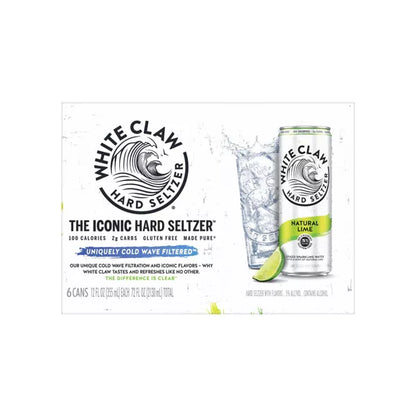 White Claw Natural Lime Hard Seltzer - 6pk/12 fl oz Slim Cans